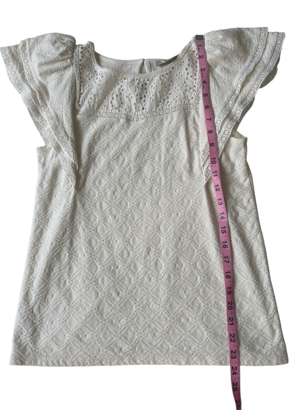 Loft Boho Eyelet Flutter Sleeve top - Picture 6 of 9
